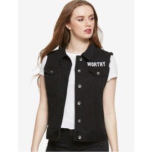 Her Universe Marvel Avengers Thor God Of Thunder Girls Denim Vest Size Small